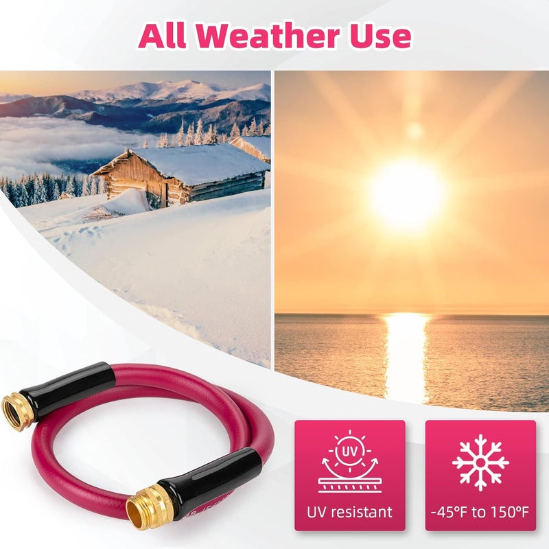 WELLUCK Garden Hose 5/8 in x 10 ft, Heavy Duty Durable Anti Kink Flexible Garden Water Hose for Drinking Water Safe BPA Free, All-weather Lightweight Water Hose for Garden RV Camper Marine - Image 4